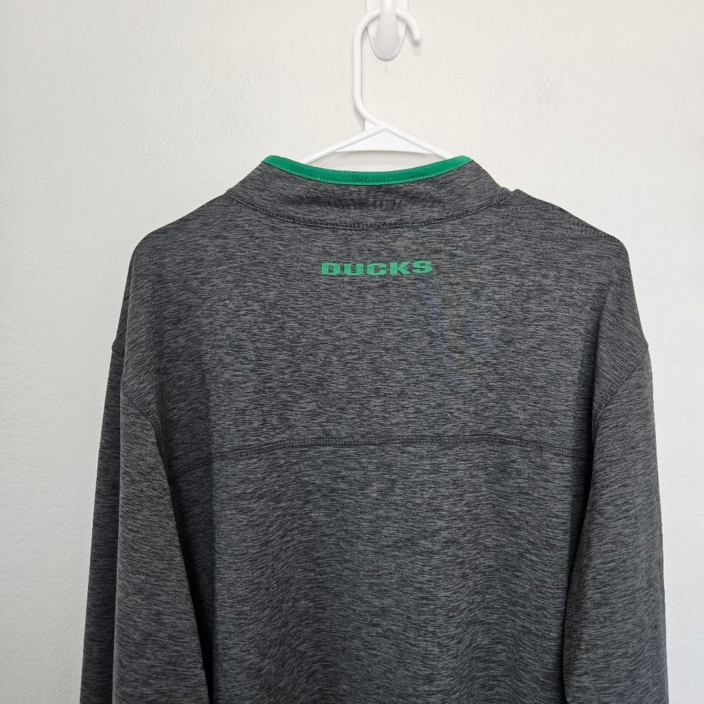 Colosseum Oregon Ducks Heathered Quarter Zip Long Sleeve Pullover, Mens XXL - Picture 6 of 8